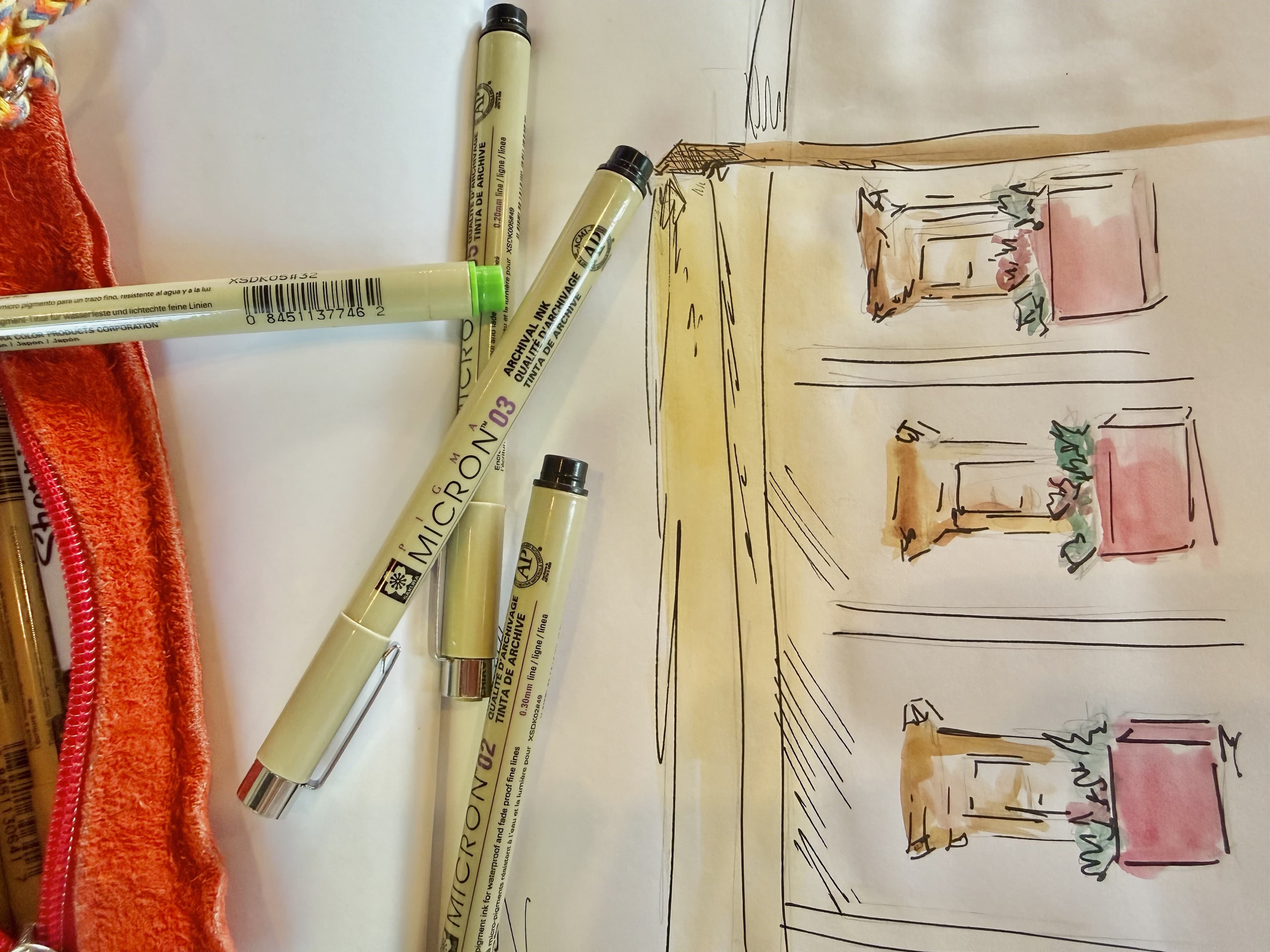 DRAWING — header pens sketch