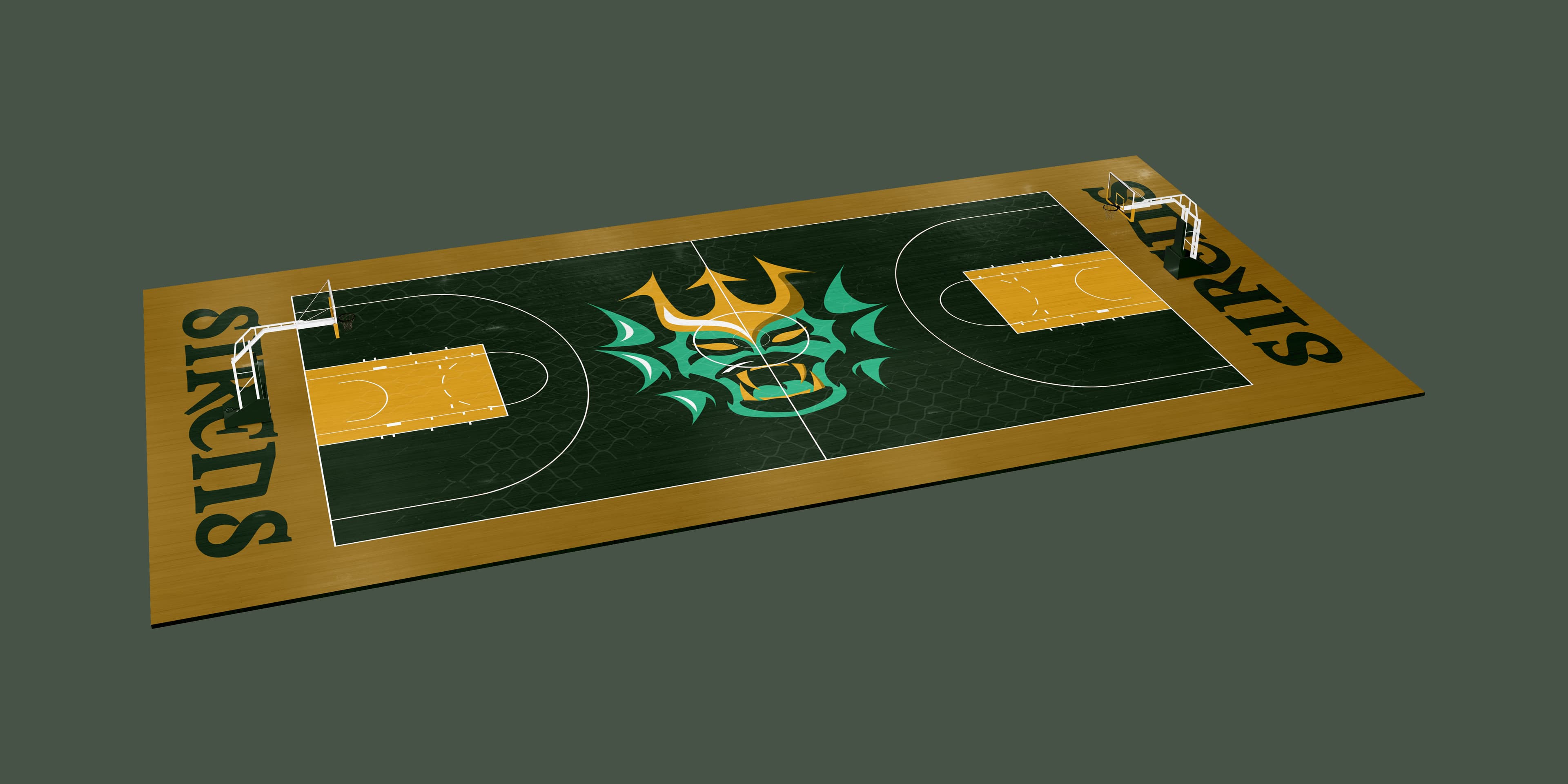 WNBA BRANDING — floor
